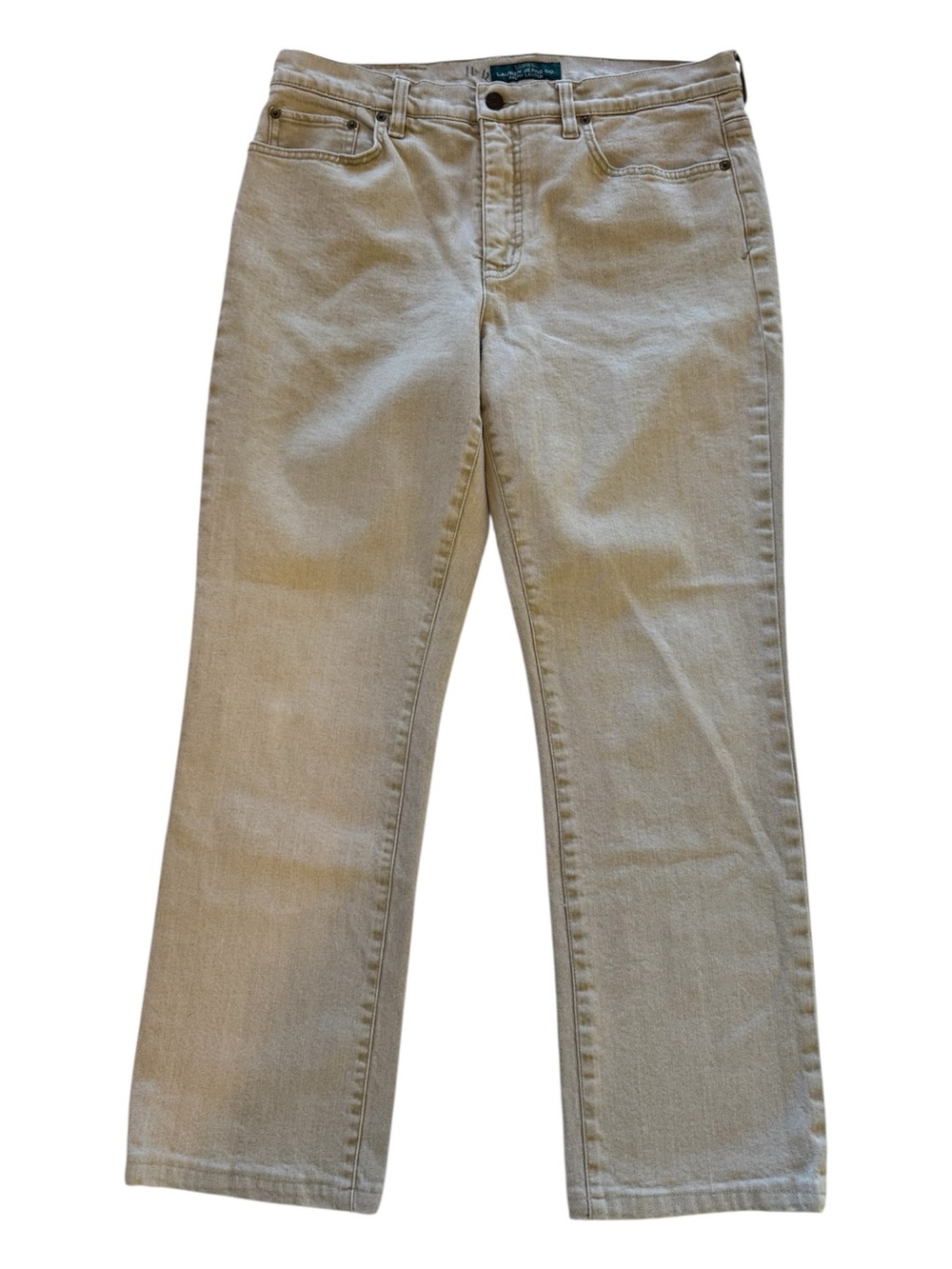 Lauren Ralph Lauren Womens High Rise Classic Straight Jean Size 12 Camel Stretch